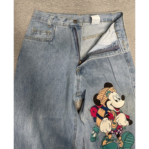 Vintage 90s Disney Mickey Mouse Jerry Leigh Jeans Womens Sz 5 Blue Straight Fit - Picture 4 of 13
